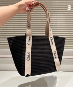 Large Woody tote bag in fair-trade natural fibers