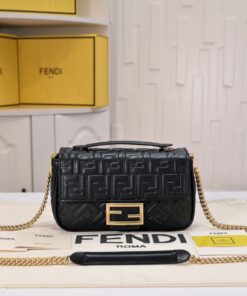 Fendi Chain Envelope Pouch In FF Motif Nappa Leather