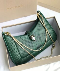 Bvlgari Crocodile Style Leather Bag