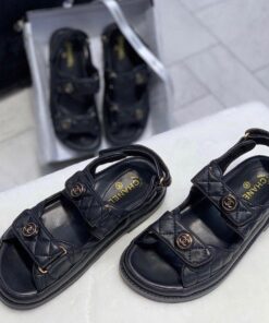 Chanel Black Caviar Dad Sandal