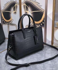 YSL Envelope Leather Handbag in Silver Hardware