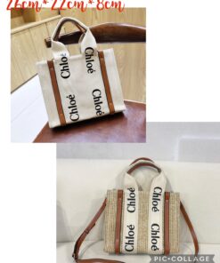 Small Woody tote bag in linen