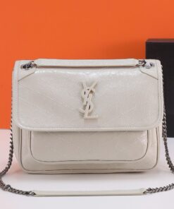 YSL Loulou Small in Matelassé “Y” Leather Bag White