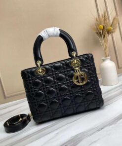 Christian Dior Lady Medium Leather Bag