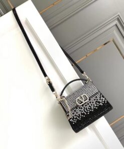 VALENTINO GARAVANI LOCÒ MICRO BAG IN CALFSKIN LEATHER WITH CHAIN