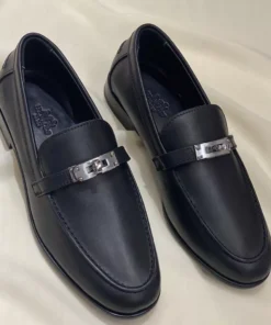 Hermes Mocassin Femme Naturel Epsom Leather Shoes