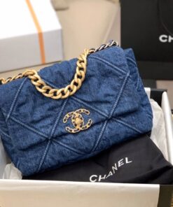 Chanel 19 Denim Flap Bag Blue