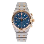 Breitling Chronomat steel and gold men’s watch with blue dial and Rouleaux bracelet