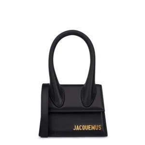 Mini Jacquemus handbag featuring structured shape and sculptural handle.