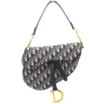 Classic Dior Saddle Bag with adjustable embroidered strap