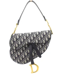 Classic Dior Saddle Bag with adjustable embroidered strap