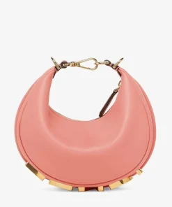 light pink Fendi Fendigraphy small hobo bag made with premium leather