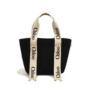 Fair-trade Chloé Woody basket bag crafted in Kenya
