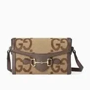 Compact luxury crossbody purse in brown monogram canvas