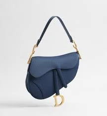 Dior Saddle Bag in grained calfskin with gold hardware