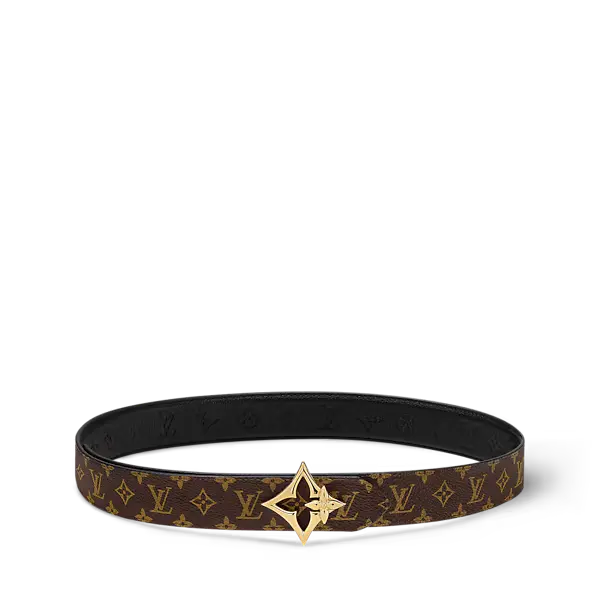 Luxury Reversible Fashion Belt Featuring Double-Flower Clasp”