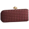 Bottega Veneta Knot Minaudière clutch bag in Mahroon
