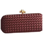 Bottega Veneta Knot Minaudière clutch bag in Mahroon