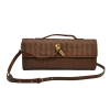 brown Bottega Veneta Andiamo Intrecciato leather top handle clutch with knot closure