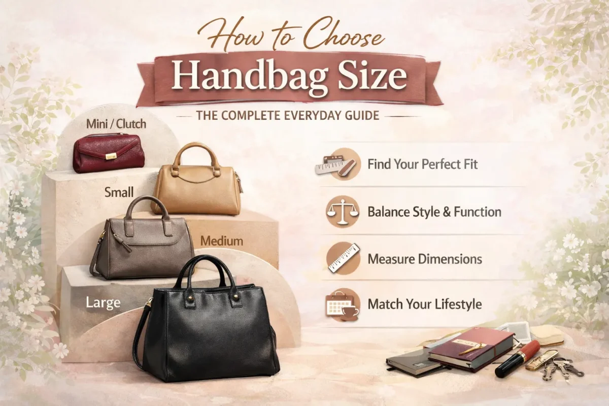 How to choose a handbag size with mini to large bag options and simple selection tips.