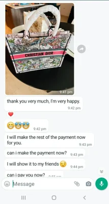 Smiling customer with review stars