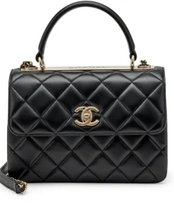 Chanel Trendy CC small black quilted lambskin bag with gold hardware