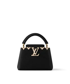 Black Louis Vuitton Capucines Mini handbag in Taurillon leather with gold hardware
