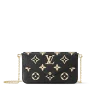 Louis Vuitton Pochette Félicie styled with silver chain strap and open interior pockets