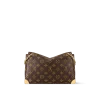 Brown Louis Vuitton Trunkie crossbody bag featuring gold-toned rivets and chain
