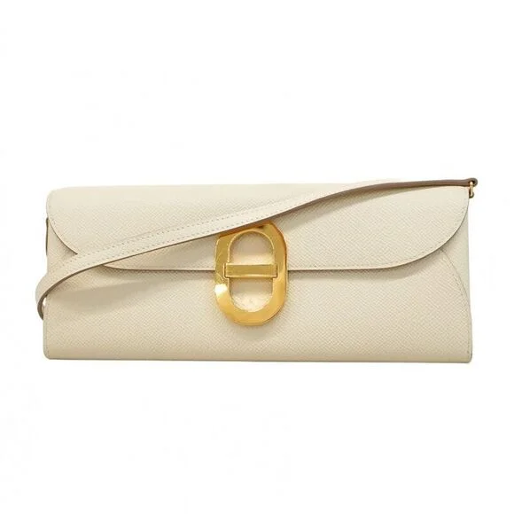 Close-up of the small, regular grain of Epsom calfskin leather with a subtle dual-tone finish and slight sheen.