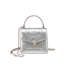 Front view of BVLGARI Serpenti Forever small handbag with magnetic snakehead closure