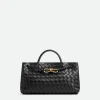 Bottega Veneta East-West Andiamo black leather top handle bag