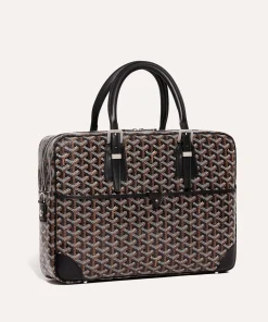 Goyard Ambassade MM Luxury Briefcase showing sleek exterior and structured design