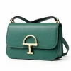 Front view of Green Gucci Siena small shoulder bag with gold hardware