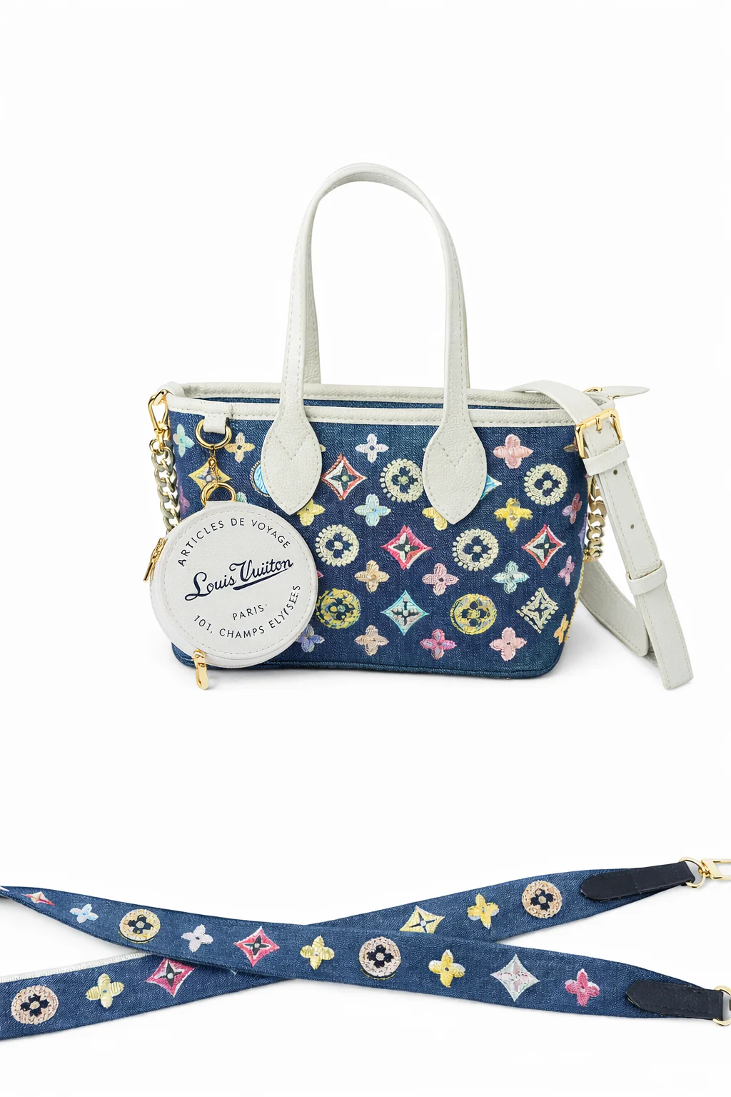 Compact luxury denim tote bag suitable for daily use and casual fashion styling