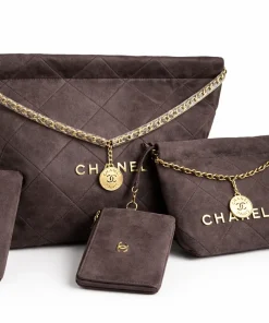 Stylish Chanel suede shoulder bag set designed for daily and special occasions