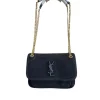 Black Saint Laurent Mini Niki leather shoulder bag with gold-tone YSL logo