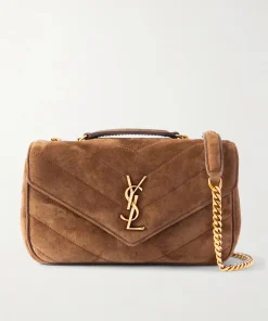 Black Saint Laurent Loulou medium chain shoulder bag in quilted lambskin leather