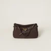 Chocolate Brown lambskin Aventure shoulder bag with embossed logo