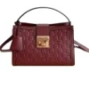 Gucci mahroon Padlock Bag with detachable leather shoulder strap and signature padlock closure