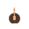 Front view of Louis Vuitton Petite Boite Chapeau Monogram canvas mini bag with gold hardware
