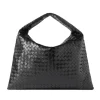 Black Bottega Veneta Hop Intrecciato large leather tote bag with curved