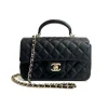 Front view of Chanel Timeless Mini Rectangular Flap Bag with gold hardware