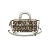 Pearl white Dior Lady D-Joy mini leather bag with gold hardware