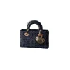 Christian Dior blue tweed Lady D-Joy bag with gold charms