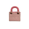 Luxury pink Mini Lady Dior Pink Handbag with flap closure and designer finish
