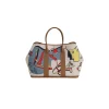 Colorful Hermès Garden Party Voyage tote bag with olive green leather trim