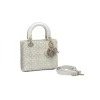 Elegant white Dior handbag with crystal embellishments