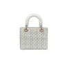 White lambskin Lady Dior bag with sparkling stones