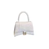 Women's Hourglass croc Handbag Xs in white